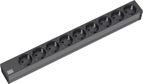 Bachmann 9x Schuko, 2m rozgałęziacz 9 x gniazdo sieciowe Czarny