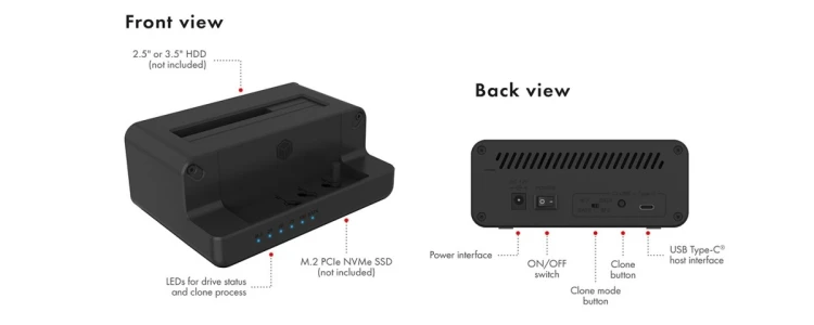 ICY BOX IB-2914MSCL-C31 USB 3.2 Gen 2 (3.1 Gen 2) Type-C Czarny