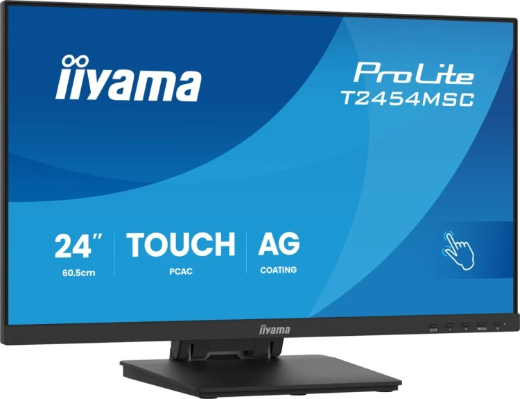 monitor dotykowy iiyama ProLite 24" IPS z technologią InCell PCAP (10pkt), z powłoką antyrefleksyjną oraz elastyczną podstawą