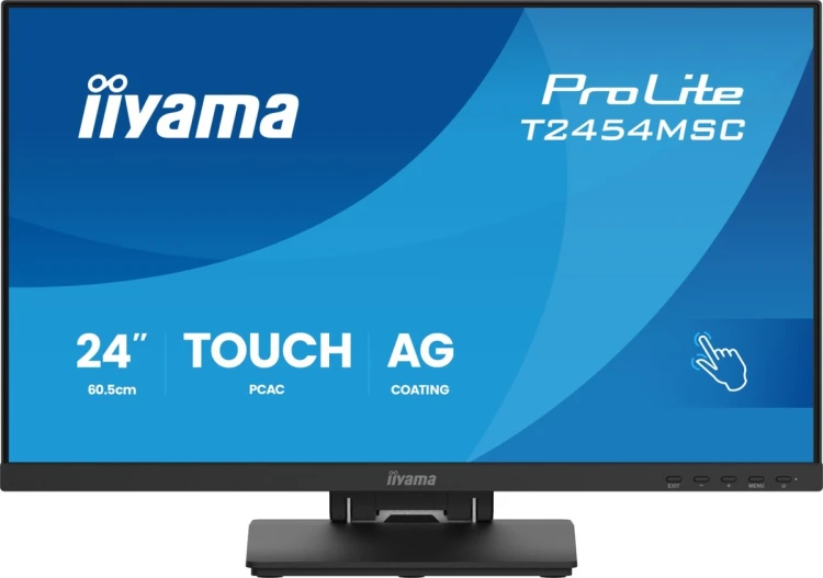 monitor dotykowy iiyama ProLite 24" IPS z technologią InCell PCAP (10pkt), z powłoką antyrefleksyjną oraz elastyczną podstawą