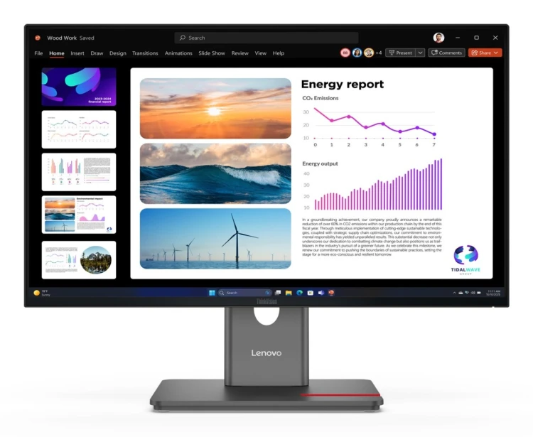 Monitor Lenovo ThinkVision P24q-40, 23,8", Systemy ochrony przed włamaniem (IPS), proporcje 16:9, 120 Hz, 4 ms, 2560x1440, 300 cd/m2, HDMI: 1, Krucza
