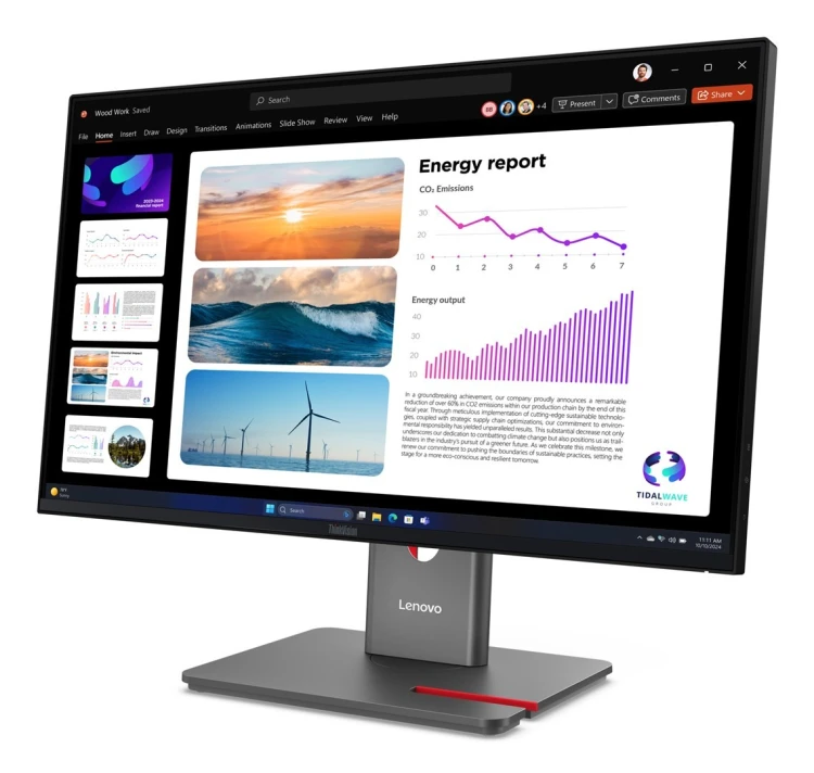 Monitor Lenovo ThinkVision P24q-40, 23,8", Systemy ochrony przed włamaniem (IPS), proporcje 16:9, 120 Hz, 4 ms, 2560x1440, 300 cd/m2, HDMI: 1, Krucza
