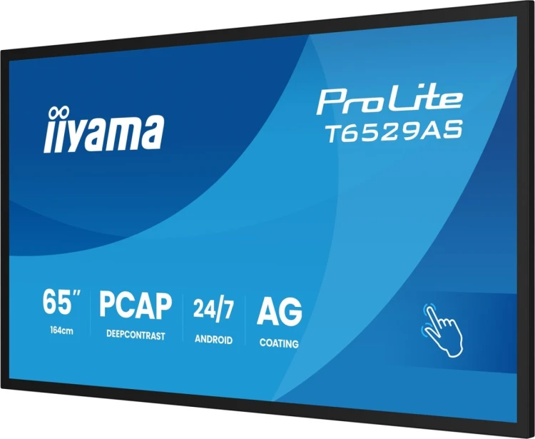 Interaktywny Wyświetlacz iiyama T6529AS-B1AG 65" All-In-One 3840x2160 4K UHD 4GB RAM 32GB Pamięci Android 14 2xHDMI+USB-C VESA 400x400