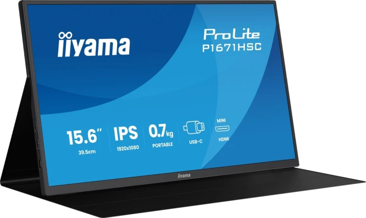 iiyama ProLite P1671HSC-B1 monitor komputerowy 39,6 cm (15.6") 1920 x 1080 px Full HD LED Czarny