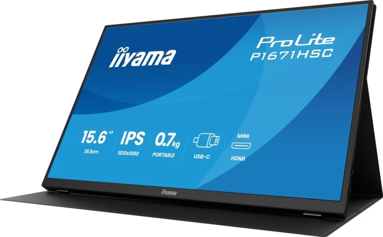 iiyama ProLite P1671HSC-B1 monitor komputerowy 39,6 cm (15.6") 1920 x 1080 px Full HD LED Czarny