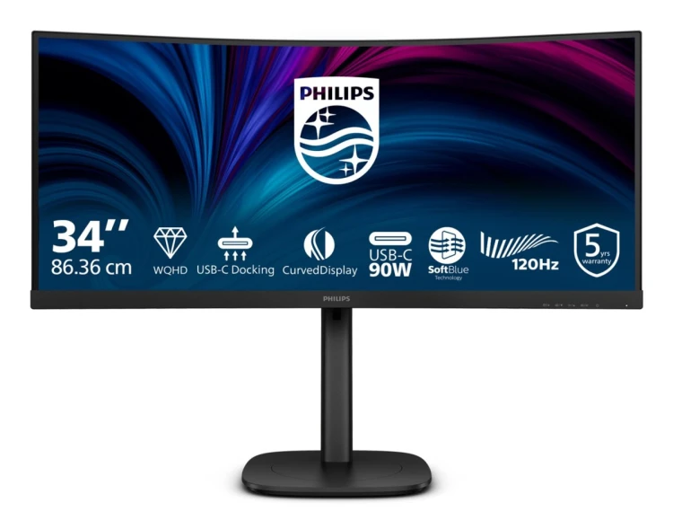 Monitor Philips 86,4cm (34,0") 34B2U3600C 21:09 HDMI+DP+USB-C