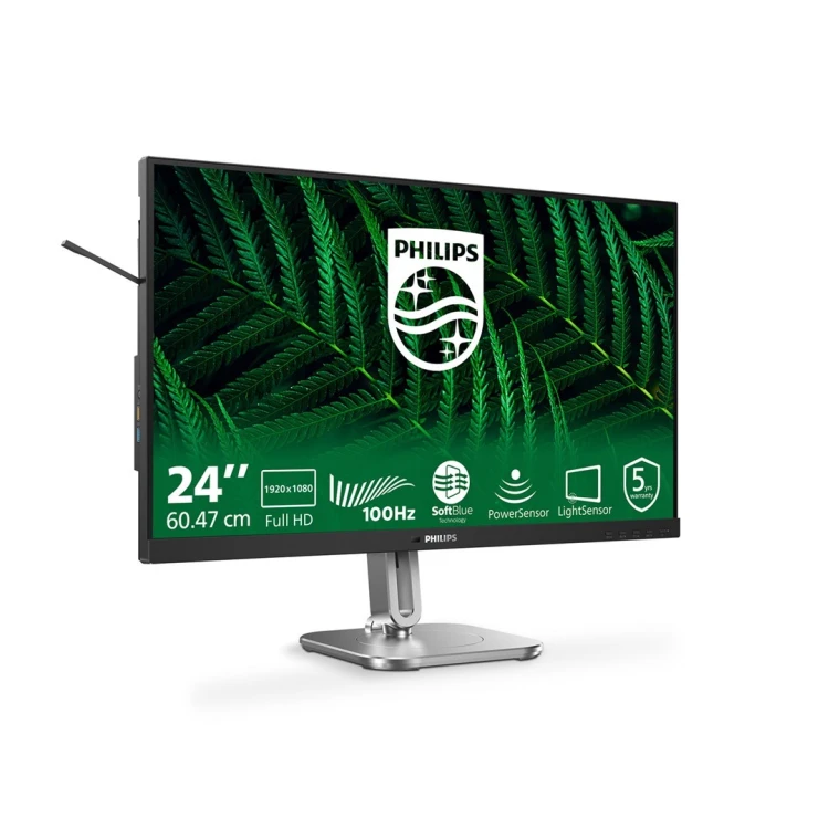 Philips 5000 series 24B2G5200/00 monitor komputerowy 60,5 cm (23.8") 1920 x 1080 px Full HD LCD Antracyt