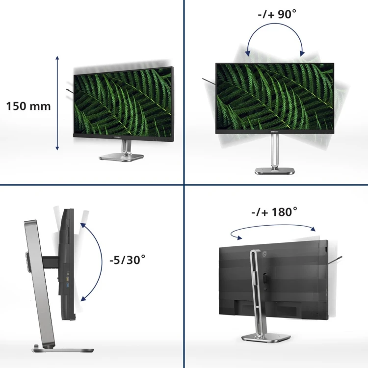 Philips 5000 series 24B2G5200/00 monitor komputerowy 60,5 cm (23.8") 1920 x 1080 px Full HD LCD Antracyt