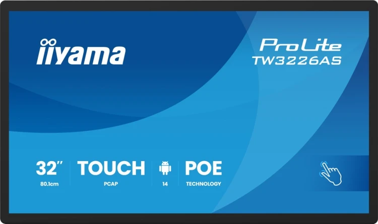 Panel-PC iiyama TW3226AS-B3P 32" z Androidem 14+GMS SOC Octa-core RK3576 4GB Pamięci 32GB PCAP 10-Punktowy Ekran Dotykowy 1920x1080 VA