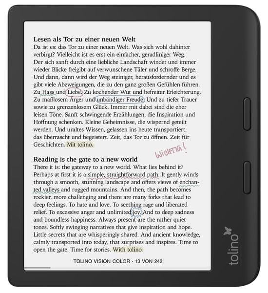 tolino vision kolorowy czytnik e-booków