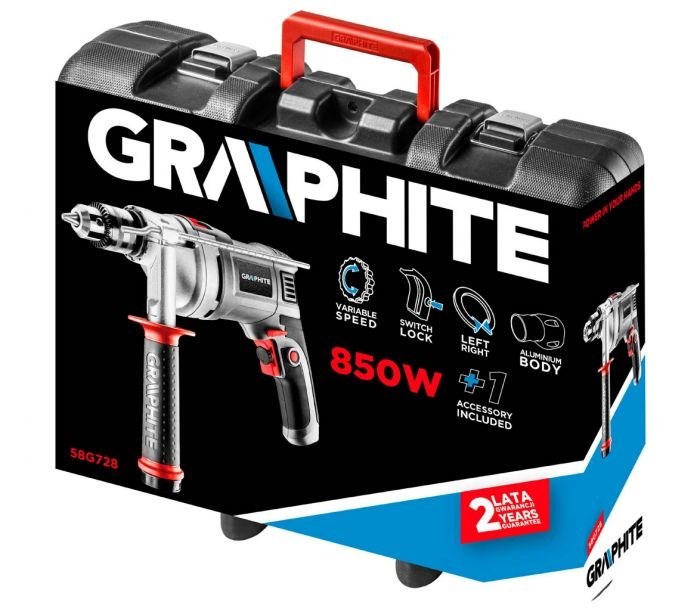 Wiertarka udarowa Graphite 58G728 3000RPM 13mm 850W
