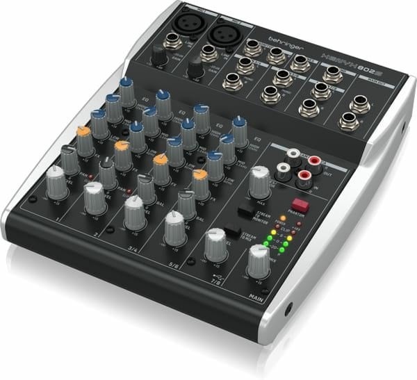 Behringer 802S - 8-kanałowy kompaktowy mikser analogowy z interfejsem USB zaprojektowany specjalnie do obsługi podcastów, streamowania oraz nagrywania
