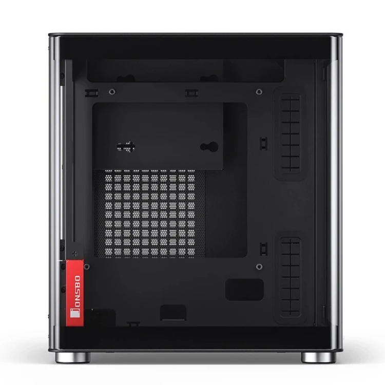 Obudowa PC Jonsbo TK-0, Mini-Tower, Mini-ITX, Tempered Glass, Holz - schwarz