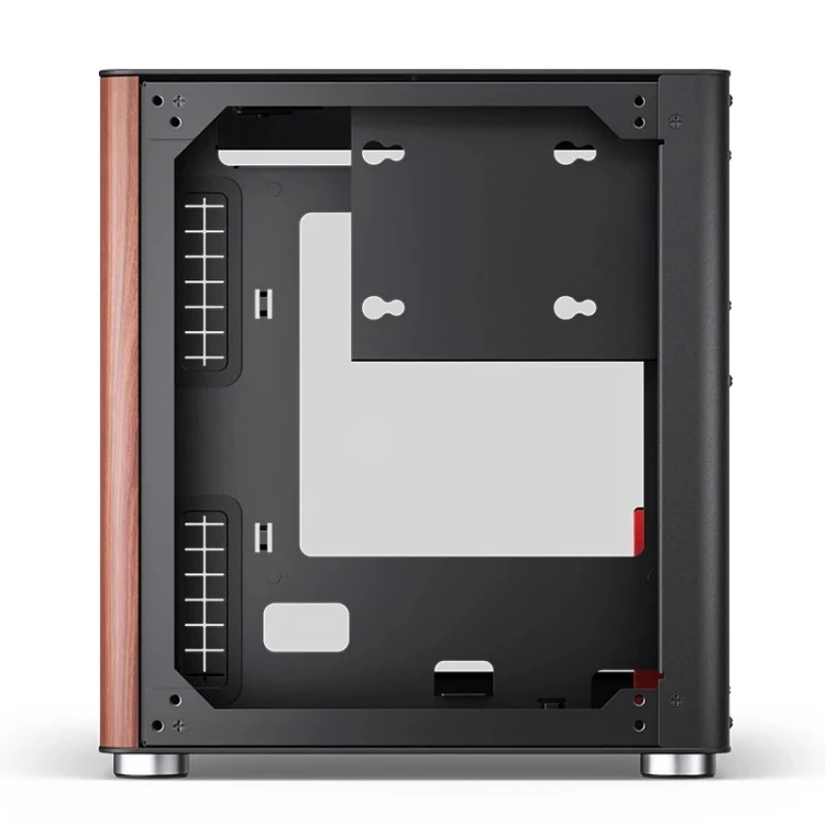 Obudowa PC Jonsbo TK-0, Mini-Tower, Mini-ITX, Tempered Glass, Holz - schwarz
