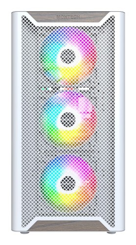 Drewniana obudowa PC Montech XR, Midi-Tower, ATX, ARGB, Szkło hartowane - biała