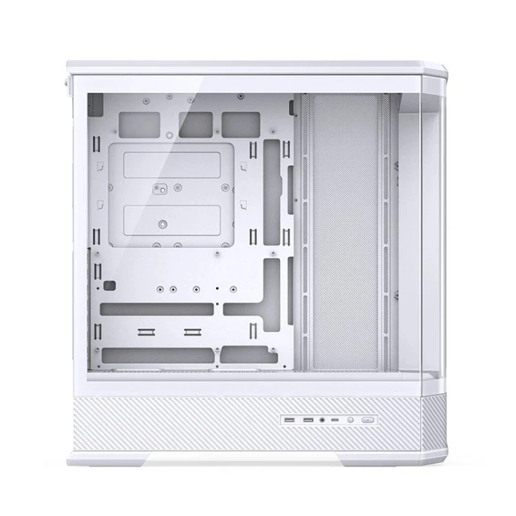 Obudowa PC Jonsbo D400, Midi Tower, ATX, Szkło Hartowane - biała