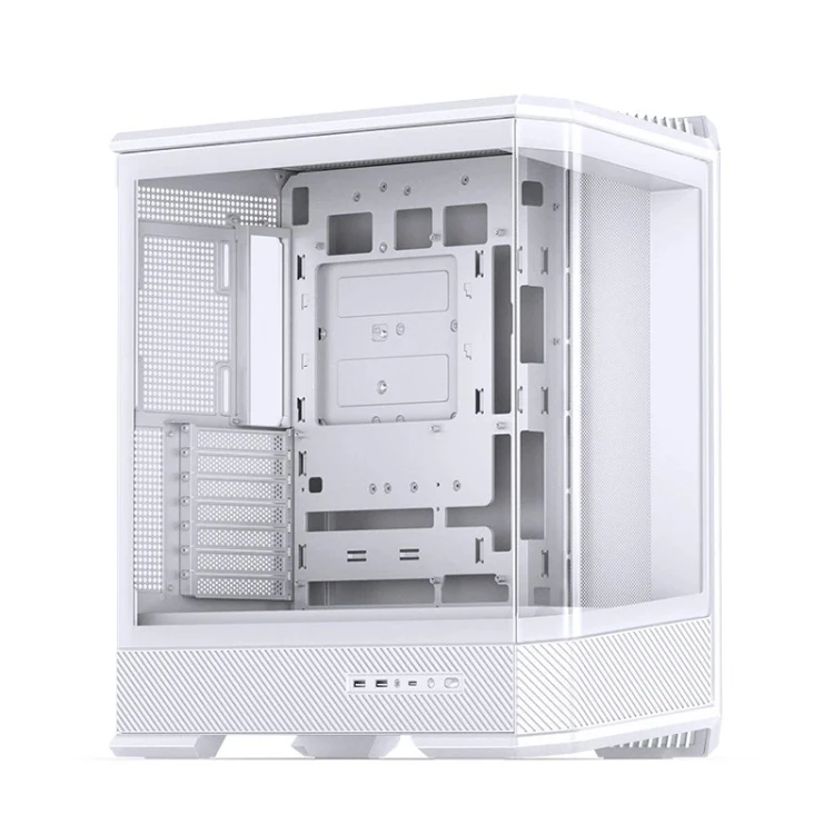 Obudowa PC Jonsbo D400, Midi Tower, ATX, Szkło Hartowane - biała