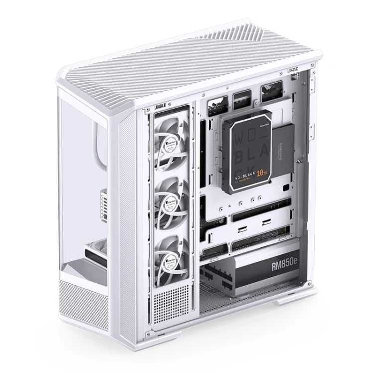 Obudowa PC Jonsbo D400, Midi Tower, ATX, Szkło Hartowane - biała