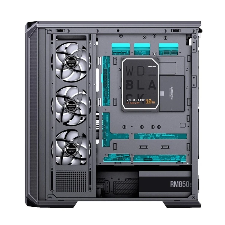 Obudowa PC Jonsbo D400, Midi Tower, ATX, Szkło Hartowane