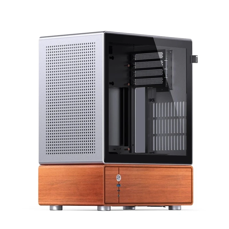 Obudowa PC Jonsbo T7, Midi-Tower, mATX, Szkło Hartowane - srebrne