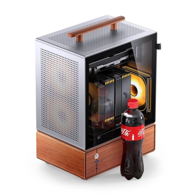 Obudowa PC Jonsbo T7, Midi-Tower, mATX, Szkło Hartowane - srebrne