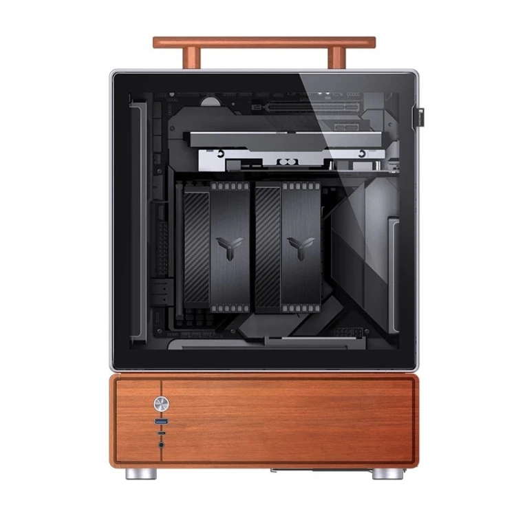 Obudowa PC Jonsbo T7, Midi-Tower, mATX, Szkło Hartowane - srebrne