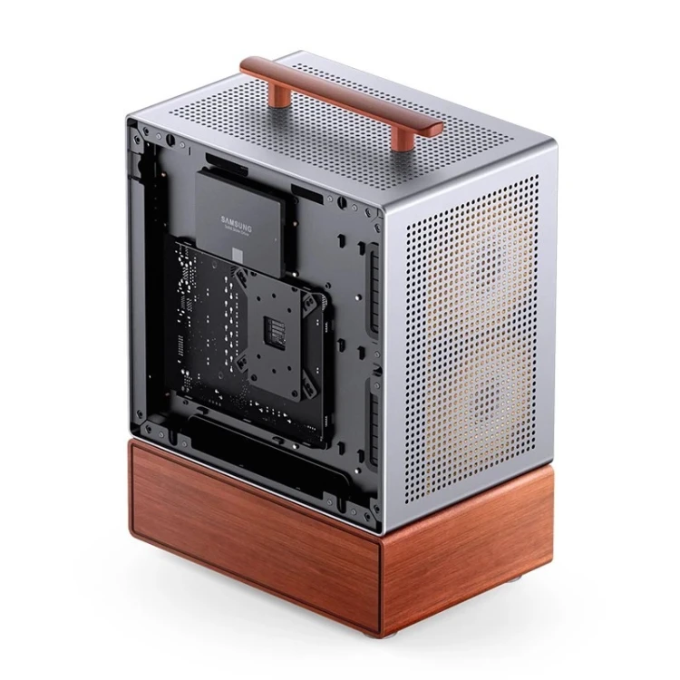 Obudowa PC Jonsbo T7, Midi-Tower, mATX, Szkło Hartowane - srebrne