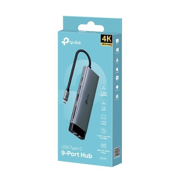 TP-Link UH9120C huby i koncentratory USB 3.2 Gen 1 (3.1 Gen 1) Type-C 5000 Mbit/s