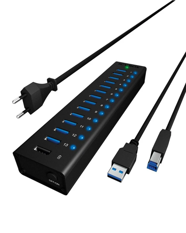 13-portowy hub USB 3.0 z portem ładowania USB Icy Box (IB-AC6113)