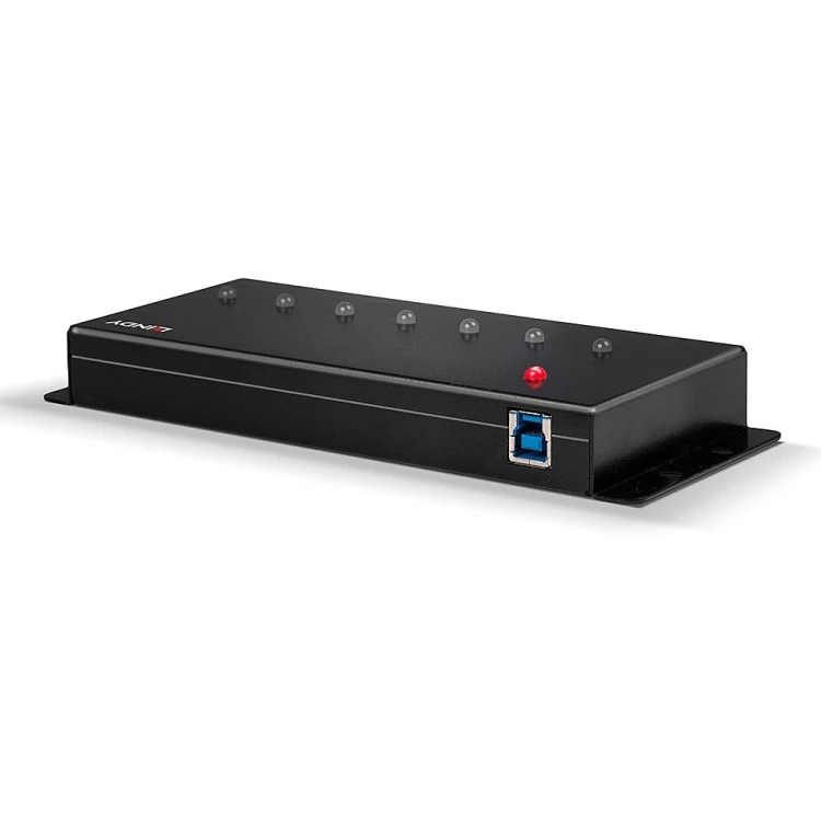 Lindy 7-portowy przemysłowy hub USB3.0 - Hub - 7 x SuperSpeed USB3.0 - Biurko