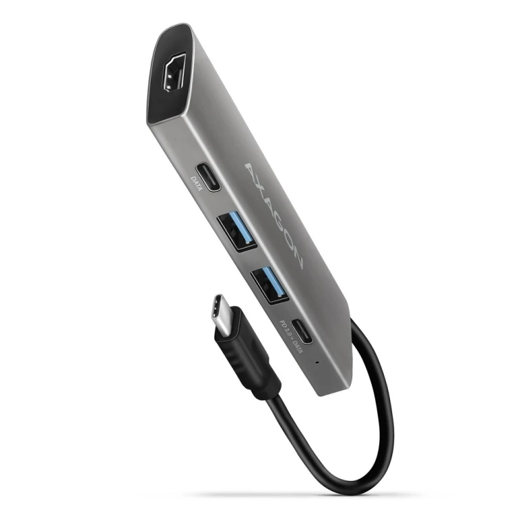 AXAGON HMC-5G21 USB-HUB 2x USB-A + 2x USB-C + HDMI 4K/30Hz, USB-C 3,1 - 13cm