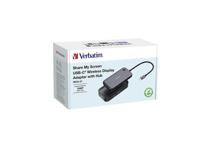 Bezprzewodowa karta sieciowa USB-C Verbatim Share My Screen 1080P WDA-01