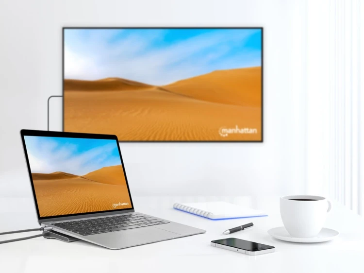 MANHATTAN Stacja dokująca 12-w-1 4K 1xHDMI 2xDP 3xUSB-A