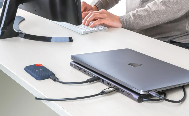 MANHATTAN Stacja dokująca 12-w-1 4K 1xHDMI 2xDP 3xUSB-A