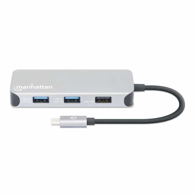 Stacja dokująca MANHATTAN USB-C 8 w 1 z zasilaniem USB 3.2 Gen 1 Type-C męski na żeński HDMI, trzy porty USB-A, gigabitowy port RJ45, port USB-C Power