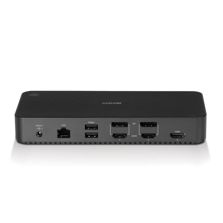 Uniwersalna, hybrydowa stacja dokująca USB typu C i A do laptopa z obsługą 3x4K (DP, HDMI)