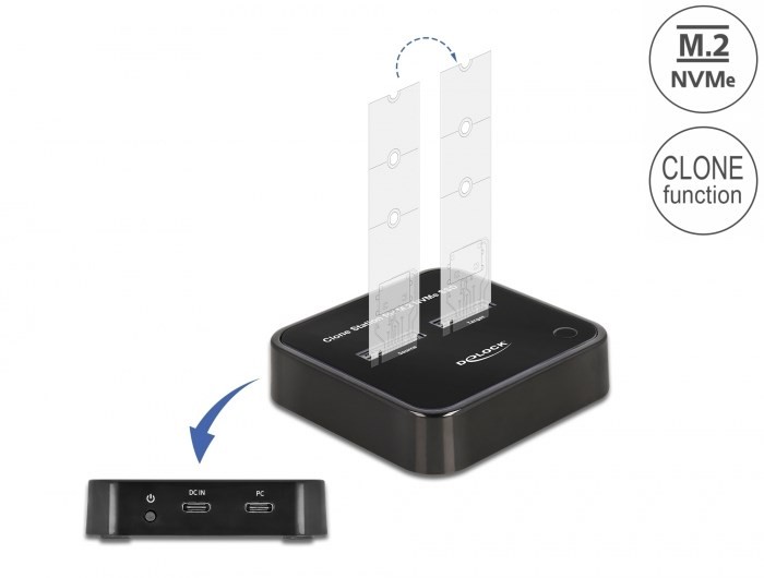 Delock Stacja dokująca M.2 dla 2 x M.2 NVMe PCIe SS