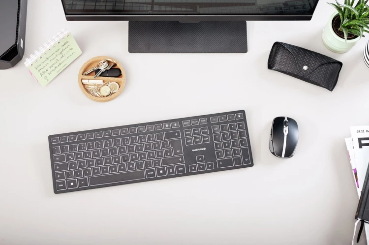 CHERRY KW 9100 SLIM klawiatura Uniwersalne RF Wireless + Bluetooth QWERTZ Swiss Czarny