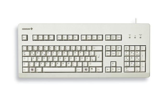 Klawiatura CHERRY TAS G80-3000 Przewodowy DE-Layout jasnoszary NIEBIESKI PRZEŁĄCZNIK