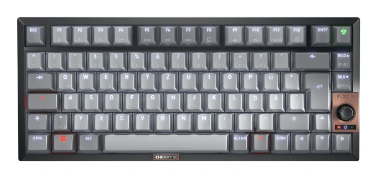 Cherry TAS Klawiatura bezprzewodowa MX 2A cicha czerwona LT DE