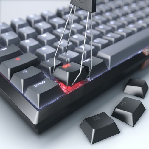 Cherry TAS Klawiatura bezprzewodowa MX 2A cicha czerwona LT DE