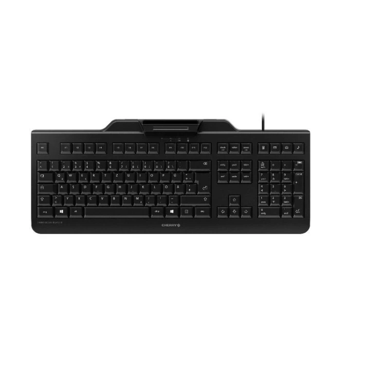 Klawiatura CHERRY SECURE BOARD 1.0 z NFC, Czytnik kart Smart Card (CCID), USB, Wielka Brytania, Przełącznik kluczykowy: CHERRY LPK