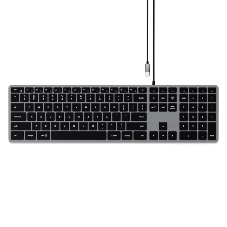 Klawiatura Satechi Slim W3 z układem numerycznym USB-C (space gray) US