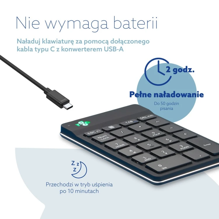 Klawiatura numeryczna R-Go Tools Numpad Break Bluetooth, czarna