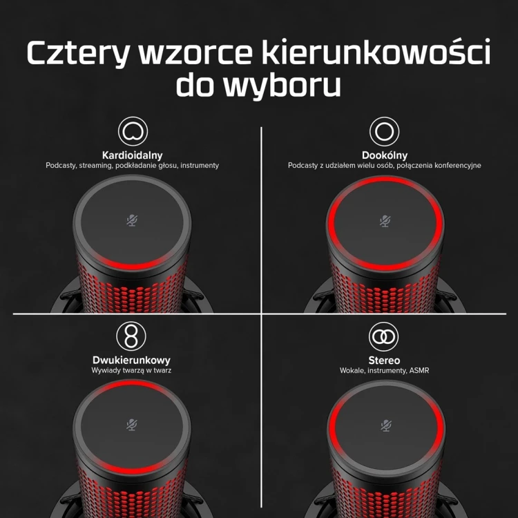 HyperX QuadCast 2 – mikrofon USB (czarny)