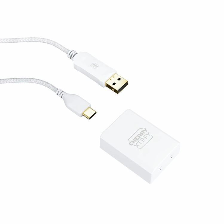 Mysz CHERRY Xtrfy M68 Pro - mysz - optyczna - 5 przycisków - bezprzewodowa - 2,4 GHz - odbiornik bezprzewodowy (USB) - biały