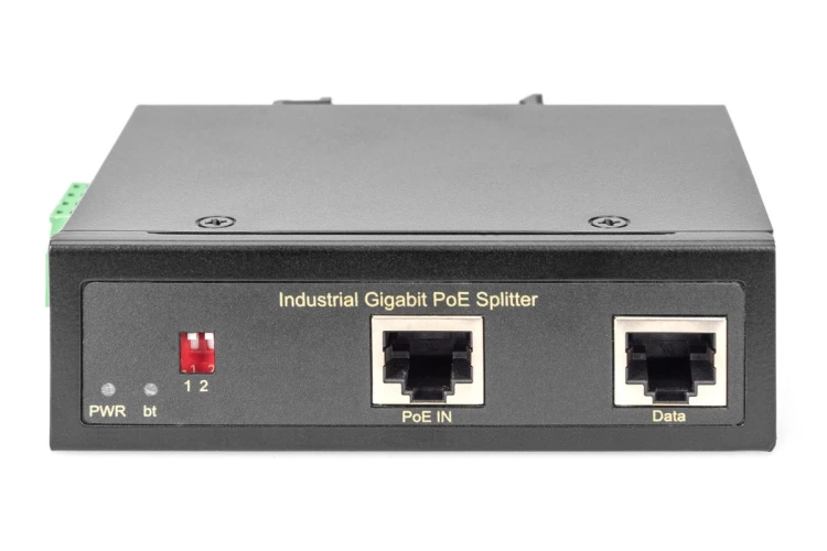 Splitter PoE+ przemysłowy. Gigabit, 802.3bt