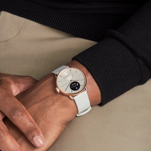 Zegarek hybrydowy Withings ScanWatch 2 - Stal nierdzewna - Hybrydowy inteligentny zegarek z paskiem - Fluoroelastomer - Rozmiar nadgarstka: 146-211 mm