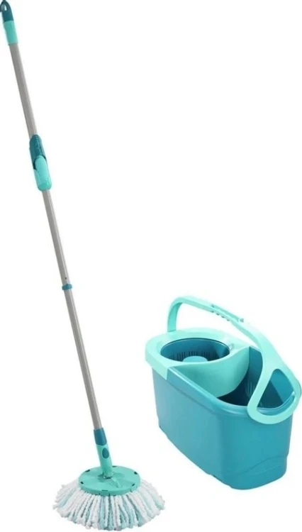 Leifheit 55413 mop Aluminium, Poliamidowy, Polietylenosulfon (PES), Polipropylen (PP), Stal nierdzewna, Termoplastyczny elastomer Szary, Turkusowy