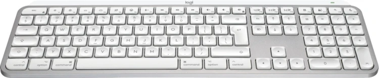 Logitech Master MX Keys S for Mac klawiatura Biuro RF Wireless + Bluetooth QWERTY Amerykański międzynarodowy Aluminium, Biały